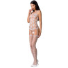 Passion - Femme Bs067 Bodystocking Blanc Taille Unique